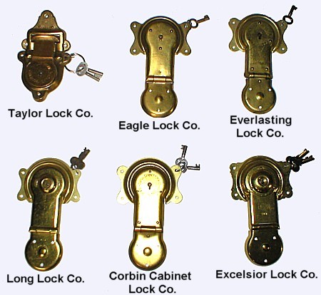 Large Steamer Trunk Locks with Keys: Antique Trunk Locks