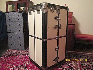 Antique Wardrobe Steamer Trunk